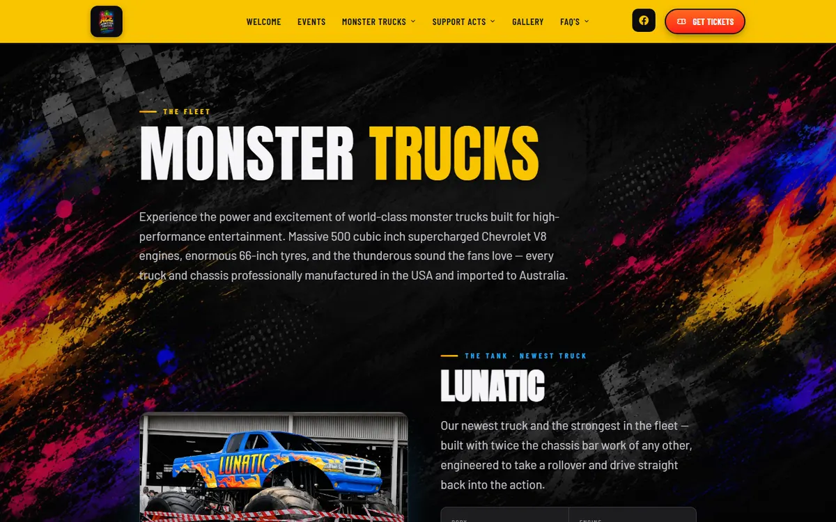 Each truck carries its own page, with the specifications people turn up wanting to see.